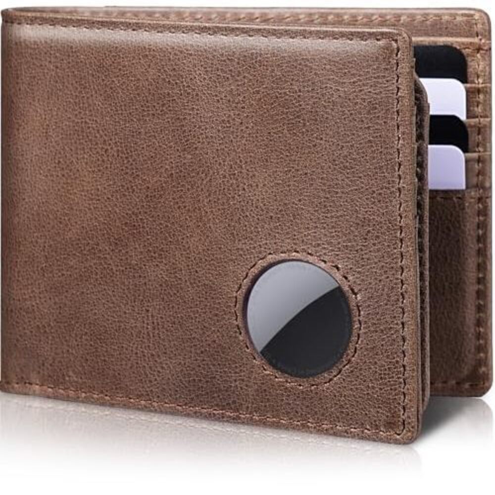 8335 Airtag Wallet - Leather Bifold Rfid Blocking Wallet With Airtag Holder
